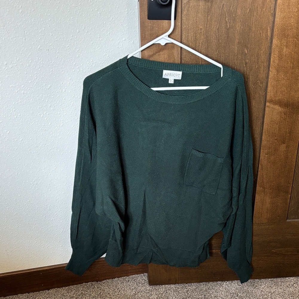APRICOT Dark Green Crew Neck Sweater
